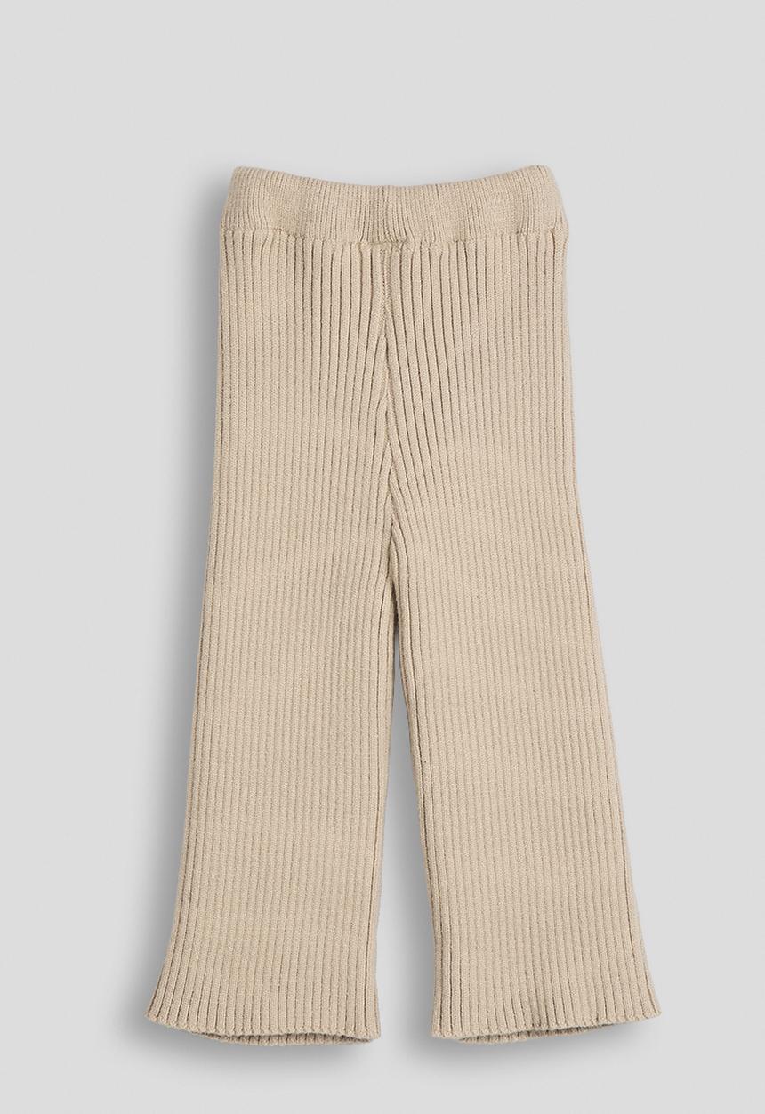 Pop Candy - Wide leg knit pants - beige