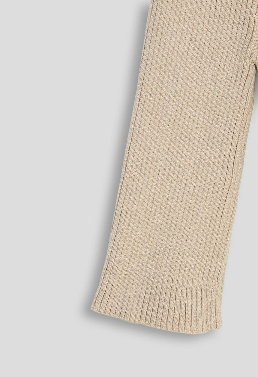 Pop Candy - Wide leg knit pants - beige