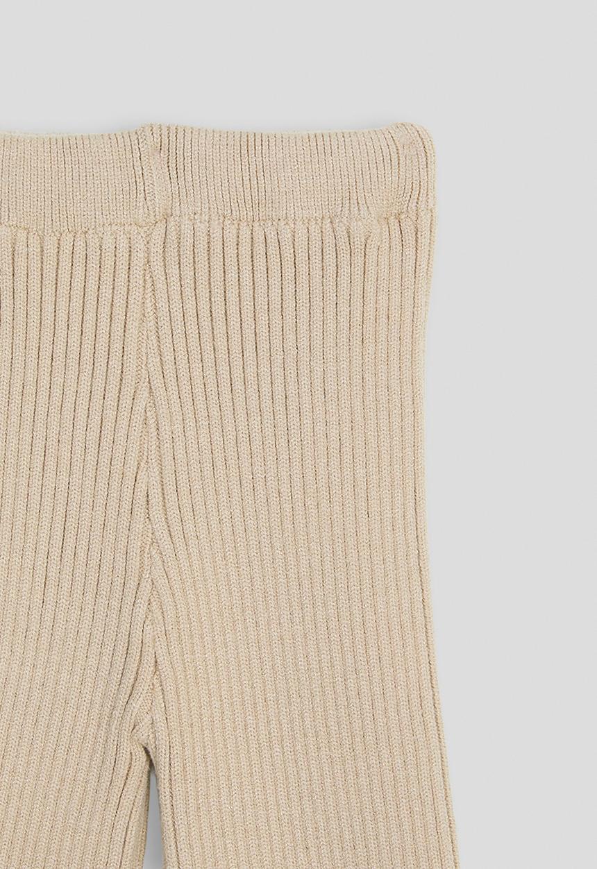 Pop Candy - Wide leg knit pants - beige