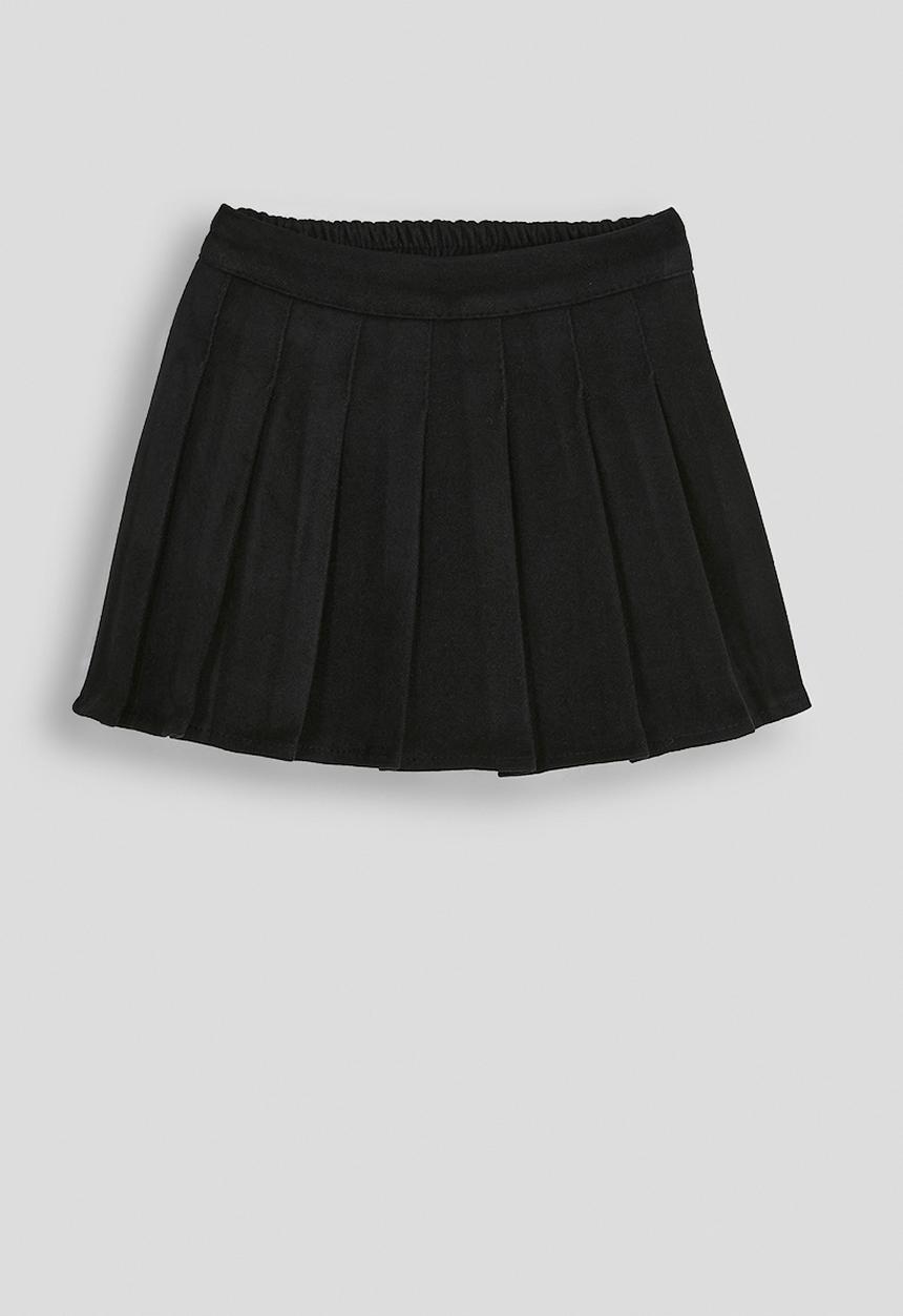 Fork pleated mini skirt - black