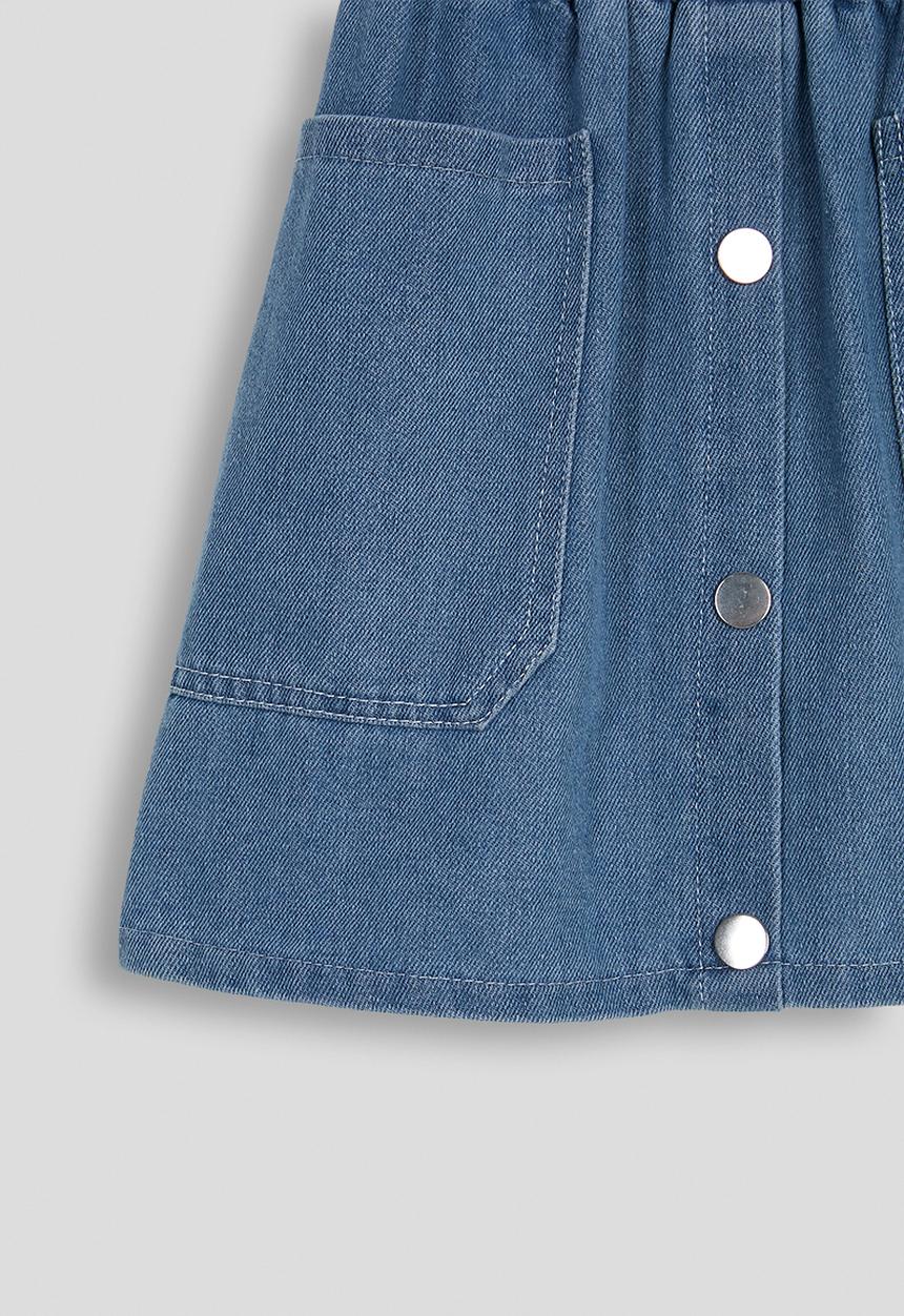 Pop Candy - Denim skirt with large front pockets - blue