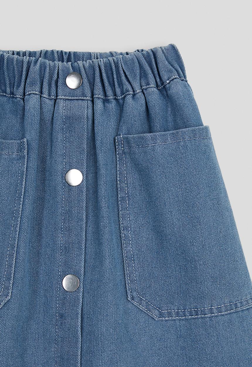 Pop Candy - Denim skirt with large front pockets - blue