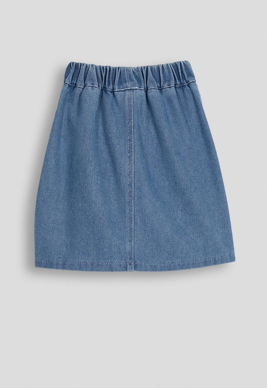 Pop Candy - Denim skirt with large front pockets - blue