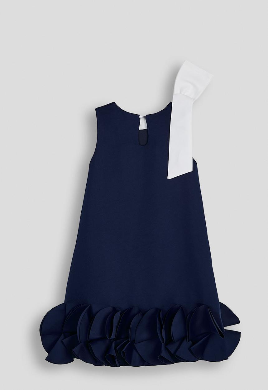 Pop Candy - Aline dress with statement bow - navy/white