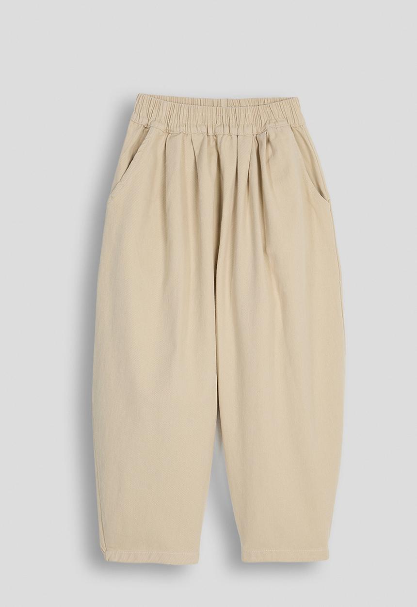 Pop Candy - Twill elasticated waist barrel pants - dutch white