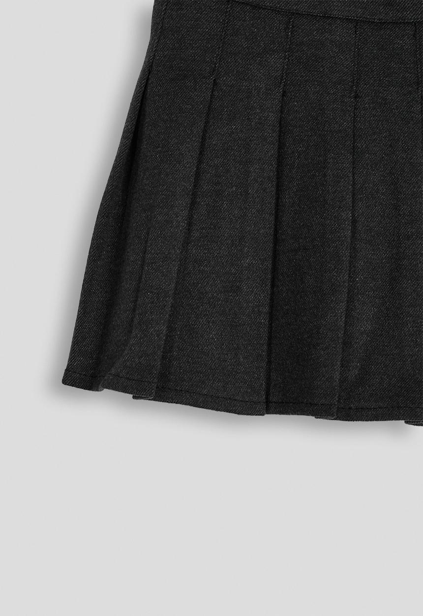 Pop Candy - Fork pleated mini skirt - onyx grey