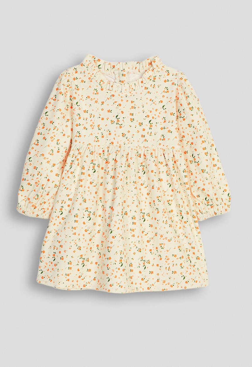 Pop Candy - Pleated collar dress - milk punch/floral aop