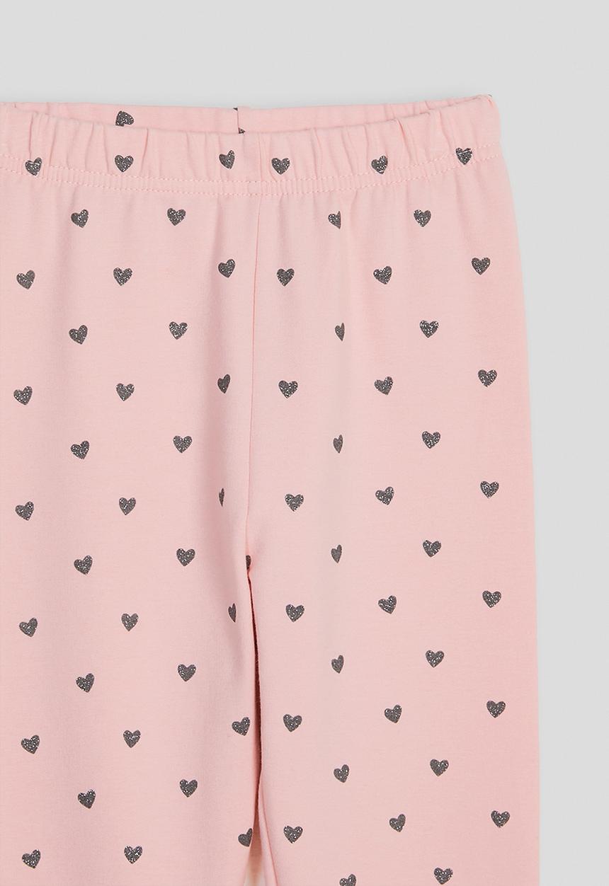 Pop Candy - Leggings - pastel pink/micro heart aop