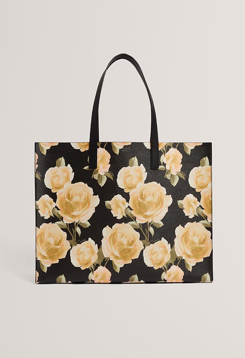 Ted Baker - Tamicon Floral Print Extra Large Icon Bag - Black