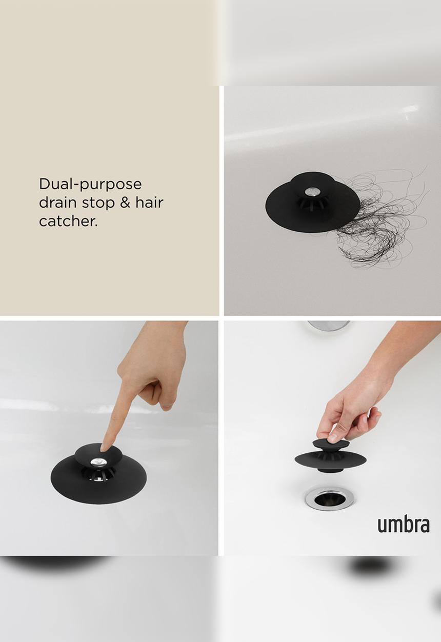 Umbra - Flex Drain Stop Hair Catcher - Black