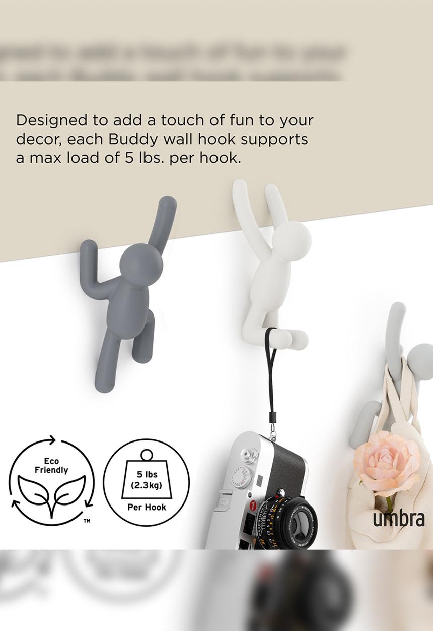 Umbra - Buddy Hooks Set Of 3 - Grey