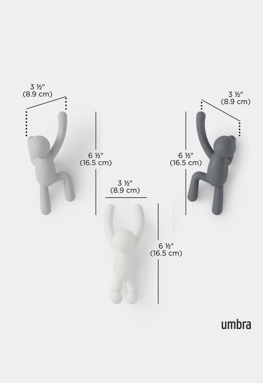 Umbra - Buddy Hooks Set Of 3 - Grey
