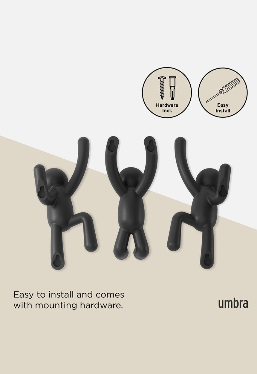 Umbra - Buddy Hooks Set Of 3 - Black