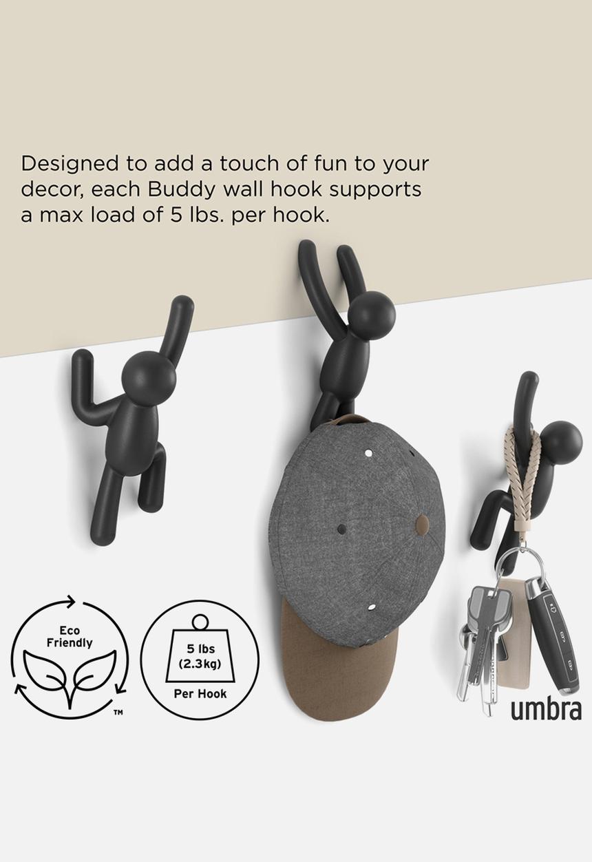Umbra - Buddy Hooks Set Of 3 - Black