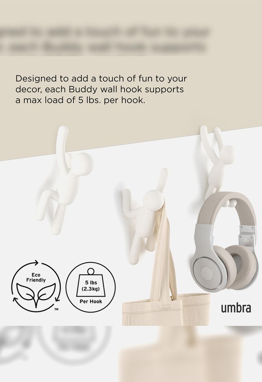 Umbra - Buddy Hooks Set Of 3 - White