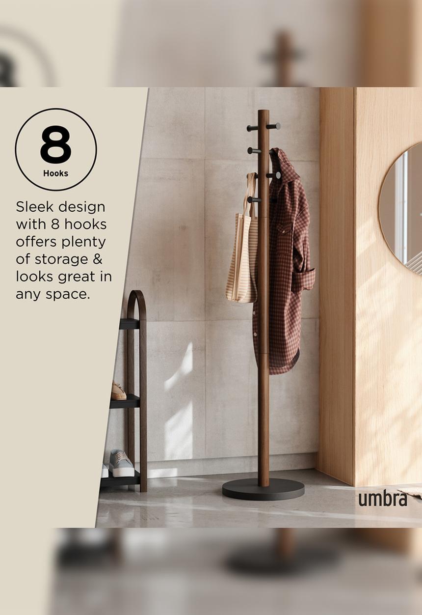 Umbra - Pillar Coat Rack - Black & Walnut