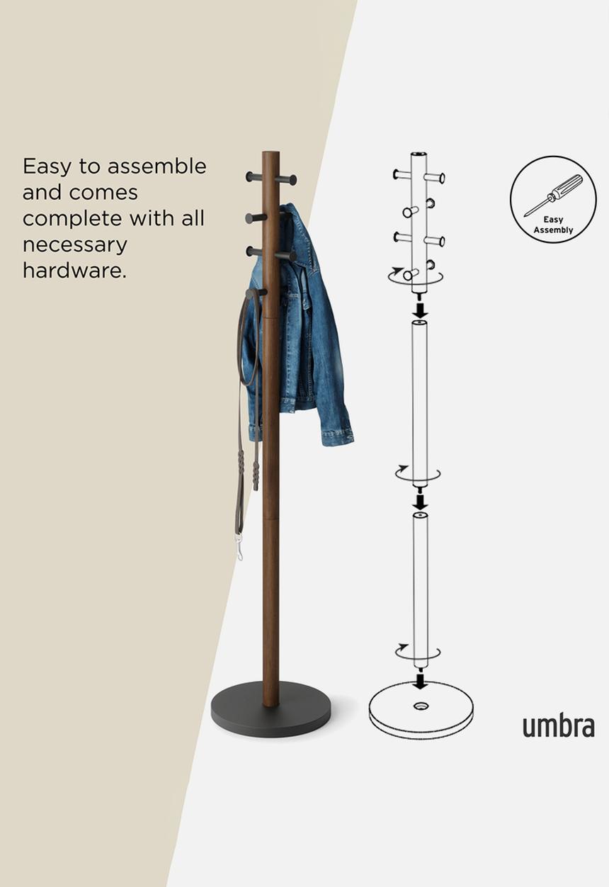 Umbra - Pillar Coat Rack - Black & Walnut