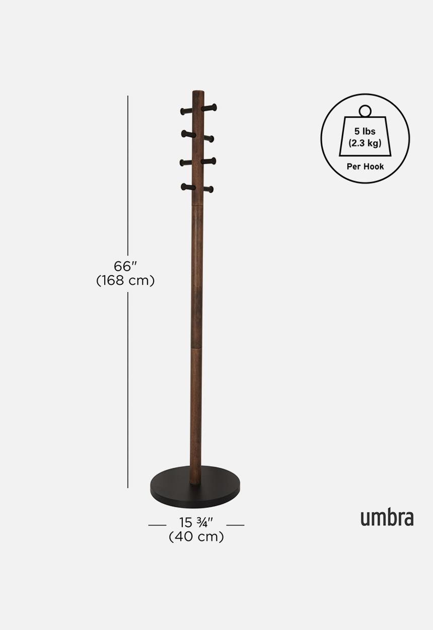 Umbra - Pillar Coat Rack - Black & Walnut
