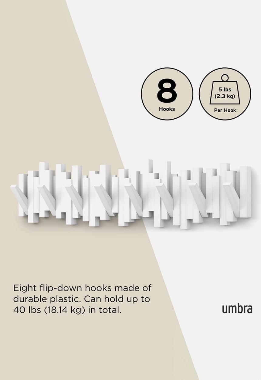 Umbra - Sticks 8 Hook - White