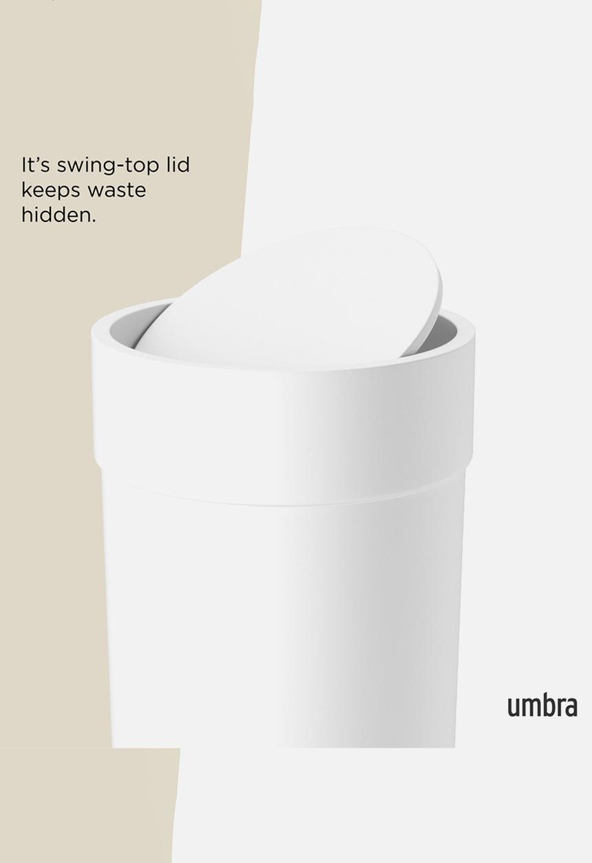 Umbra - Touch Can With Lid - White