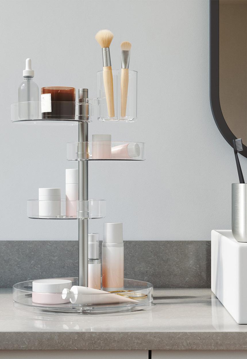 Umbra - Pirouette Organizer - Clear & Nickle