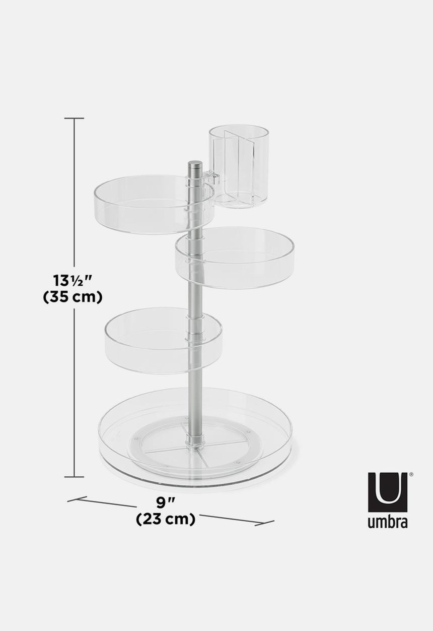 Umbra - Pirouette Organizer - Clear & Nickle