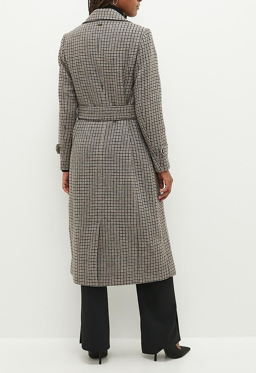 Pringle of Scotland - Haley houndstooth coat - brown