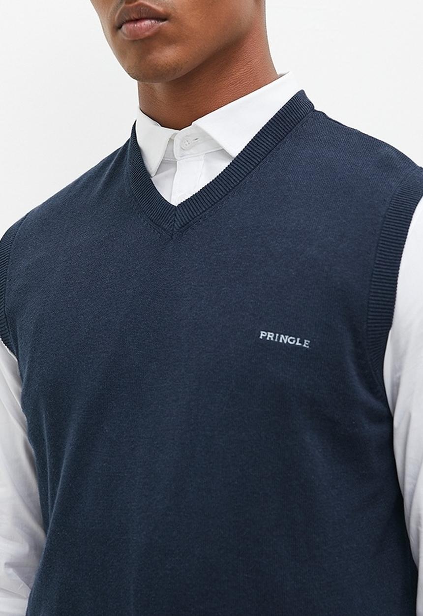 Pringle of Scotland - Pringle ryan sleeveless v-neck knitwear - navy