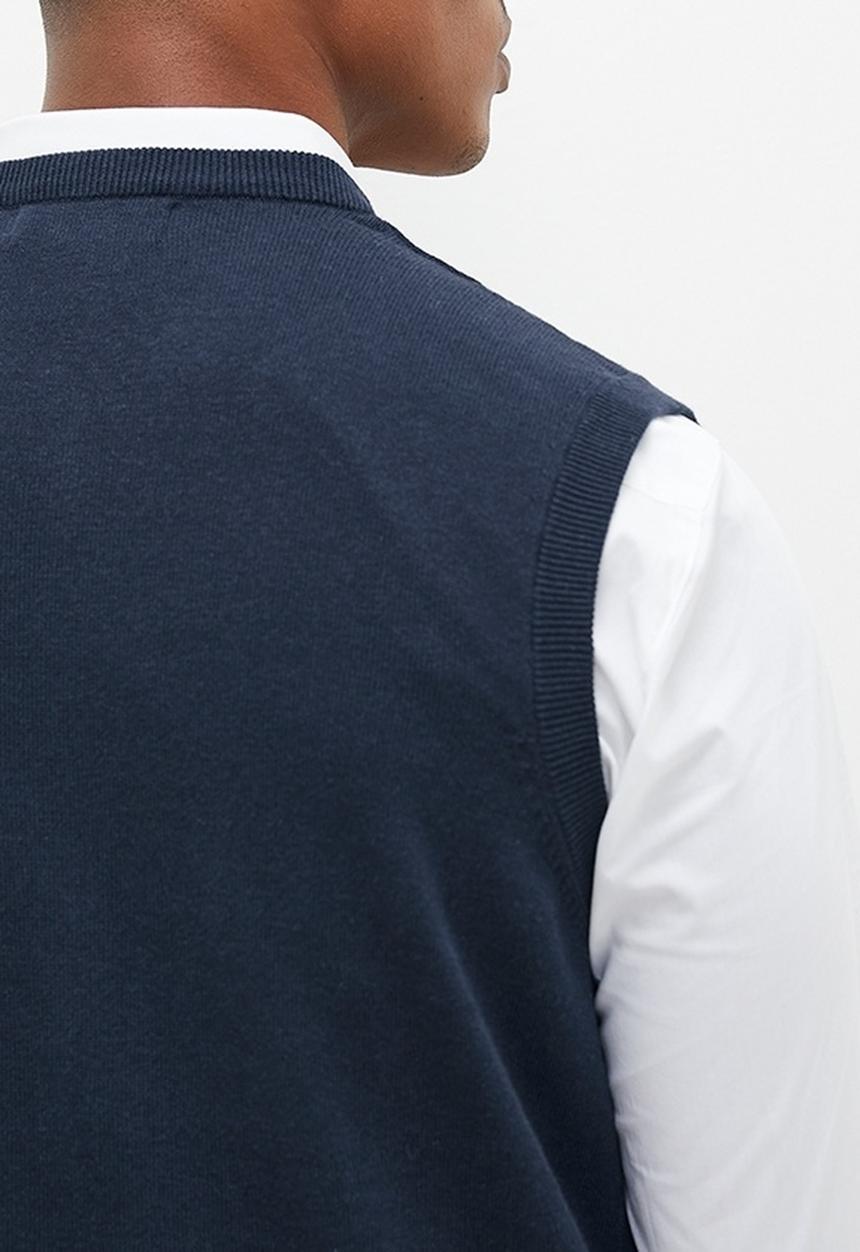 Pringle of Scotland - Pringle ryan sleeveless v-neck knitwear - navy