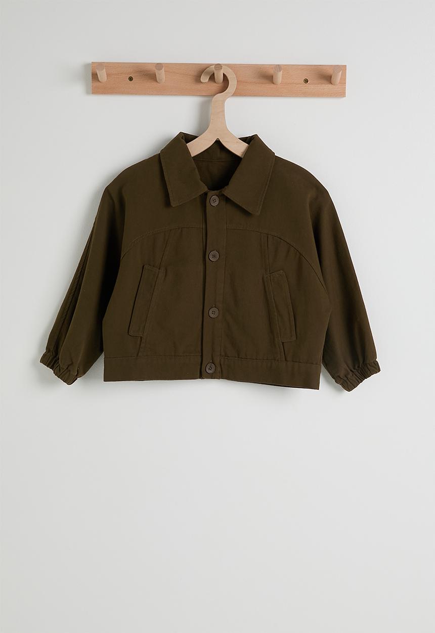 Pop Candy - Cropped shacket - dark coffee