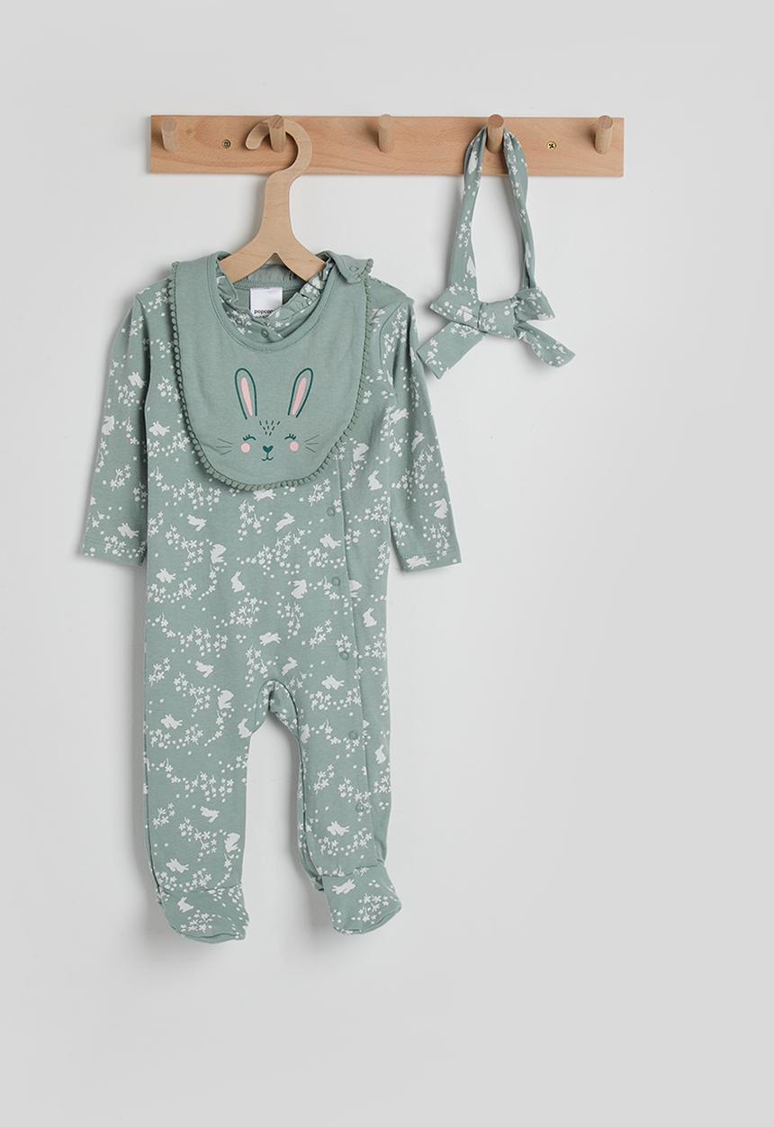 Pop Candy - Sleepsuit with bib & headband - blue/multi