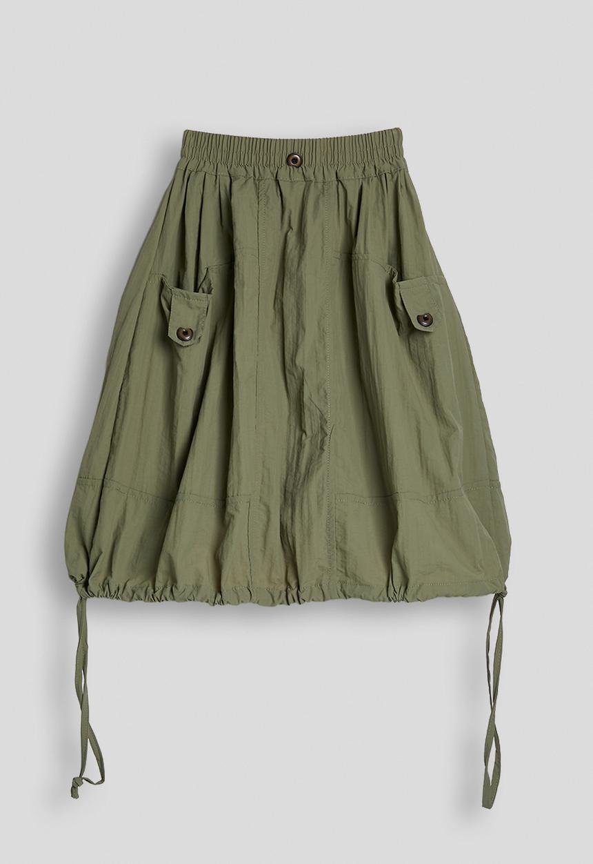 Pop Candy - Drawstring top & midi skirt - army green