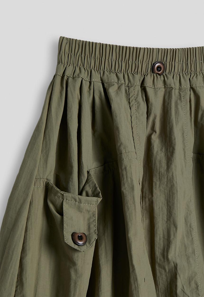 Pop Candy - Drawstring top & midi skirt - army green