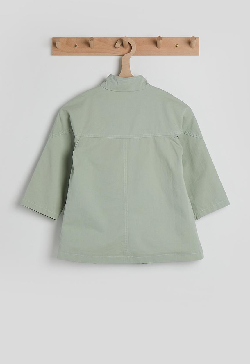 Pop Candy - Funnel collar batwing jacket - light sage
