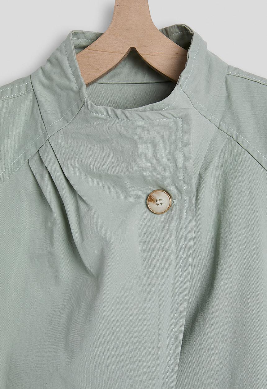 Pop Candy - Funnel collar batwing jacket - light sage