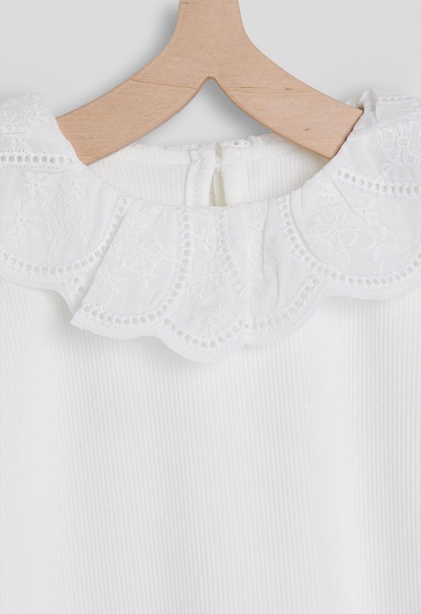Pop Candy - Scalloped collar blouse - white