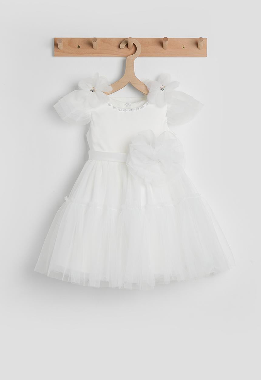 Pop Candy - Tiered pouf dress - white