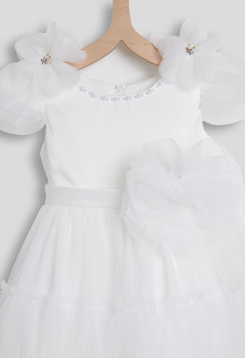 Pop Candy - Tiered pouf dress - white