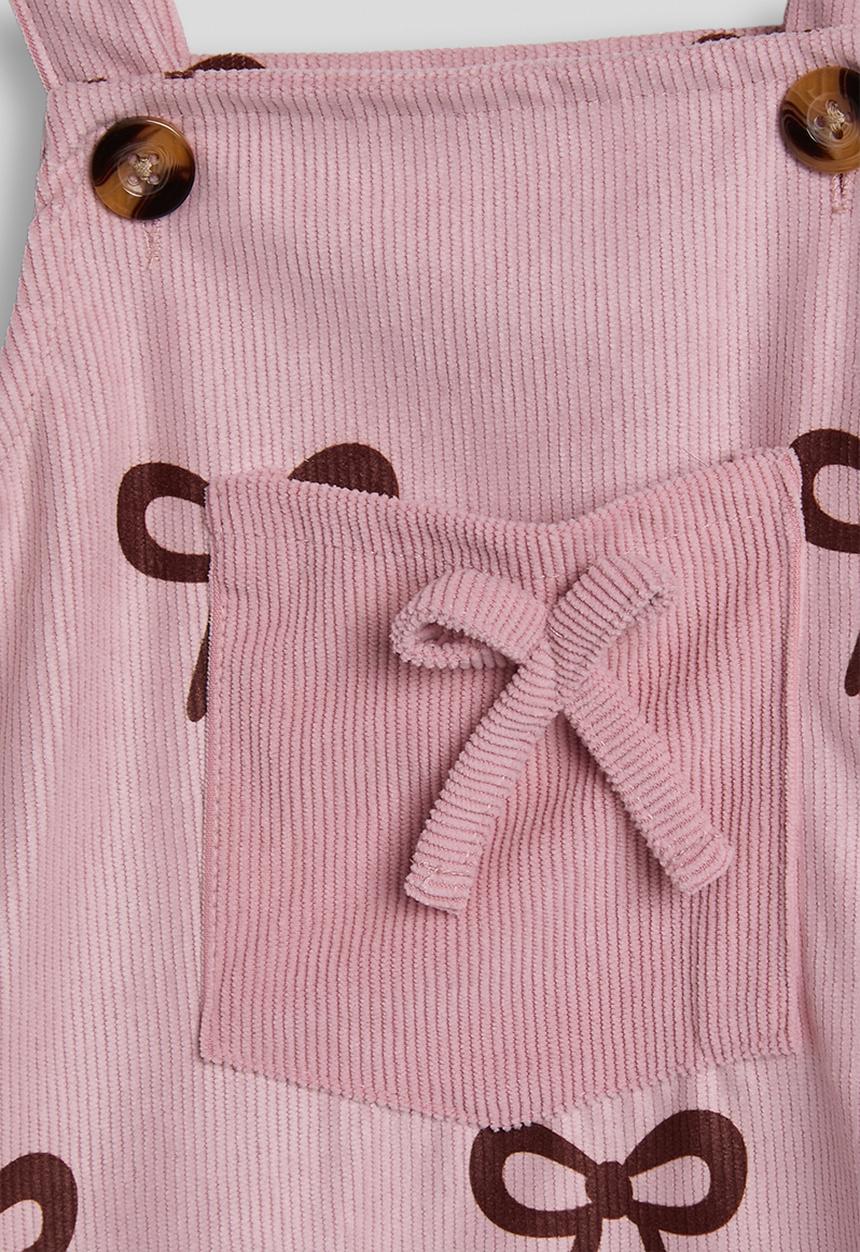 Pop Candy - Dungaree dress with headband - pink/bow aop