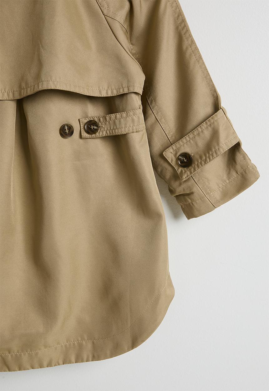 Pop Candy - High-low coat with stand collar - light khaki