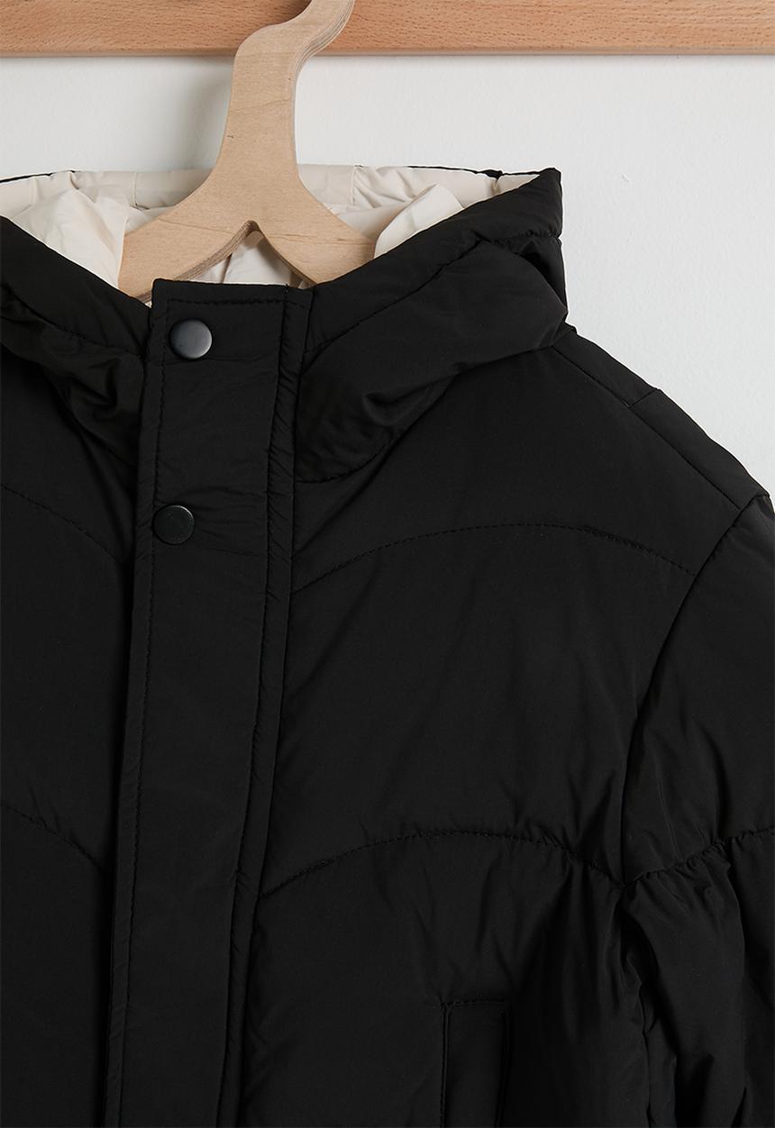 Pop Candy - Puffer jacket with angel wing crossbody bag - black/ivory