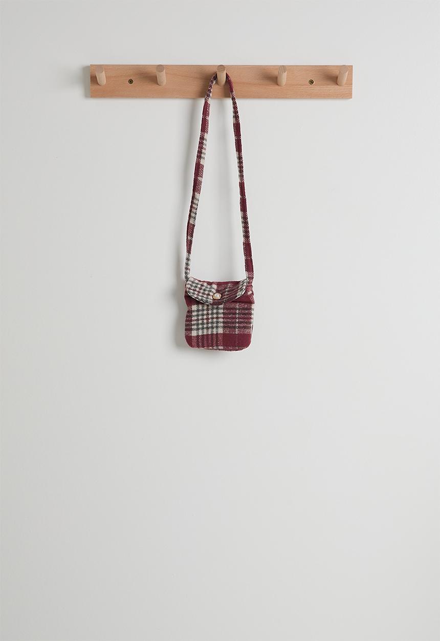Pop Candy - 4 piece outfit set - cream/burgundy/check