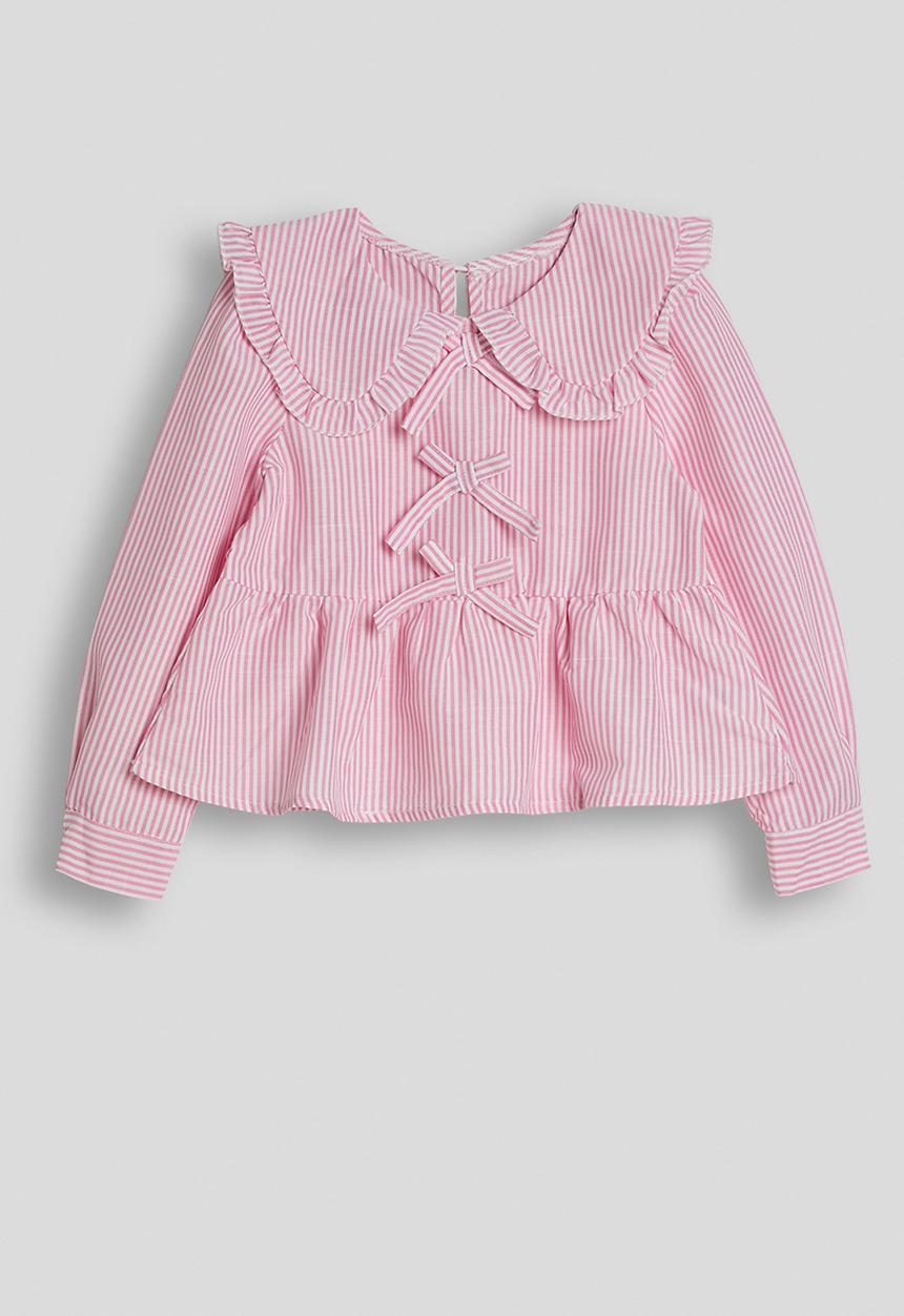 Pop Candy - Peter pan collar blouse with pants - pink stripes