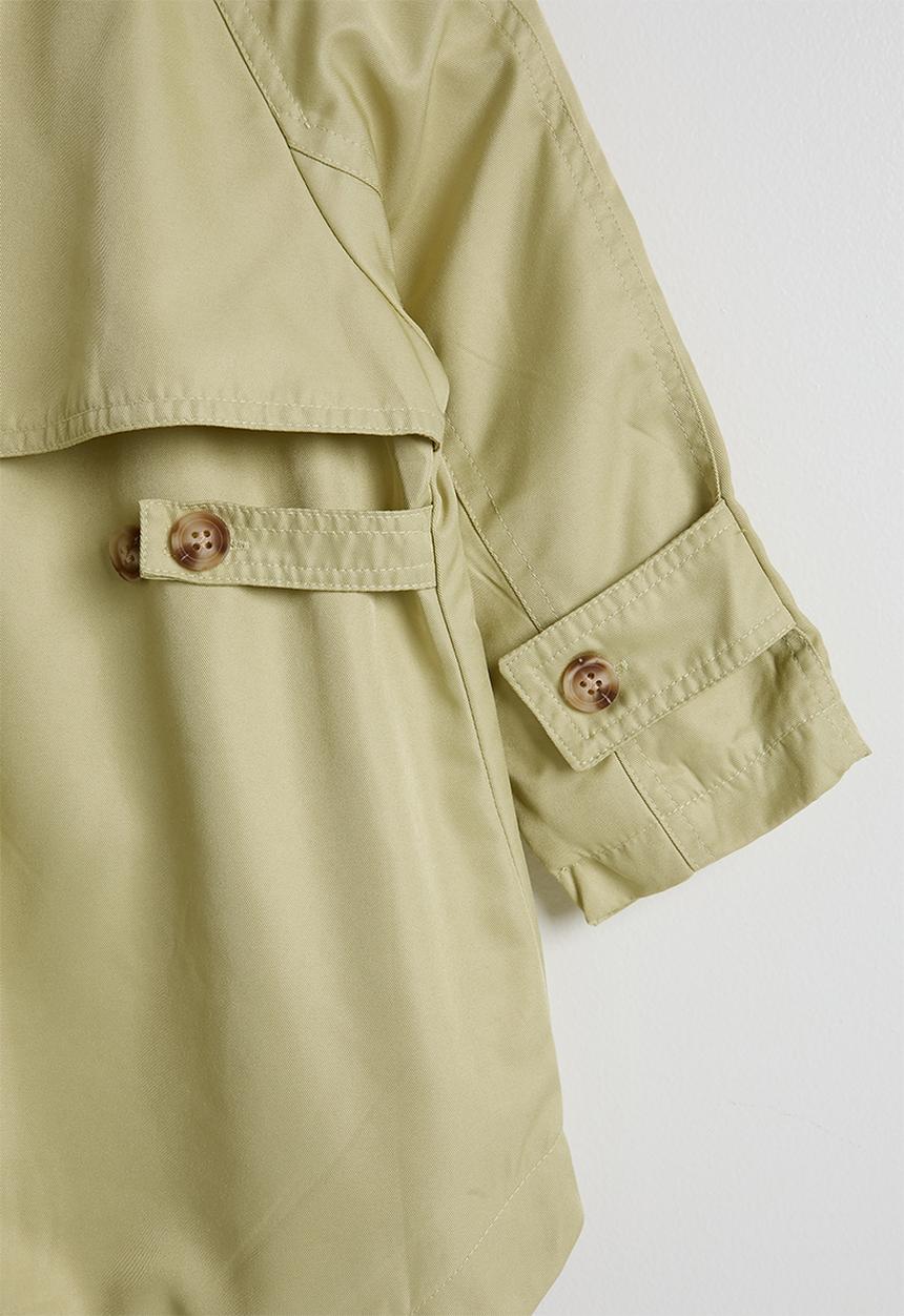 Pop Candy - High-low coat with stand collar - mindaro green