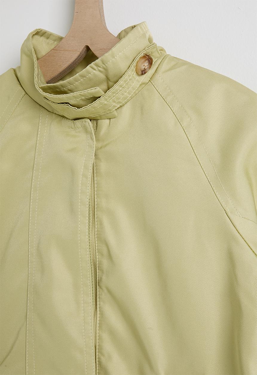 Pop Candy - High-low coat with stand collar - mindaro green