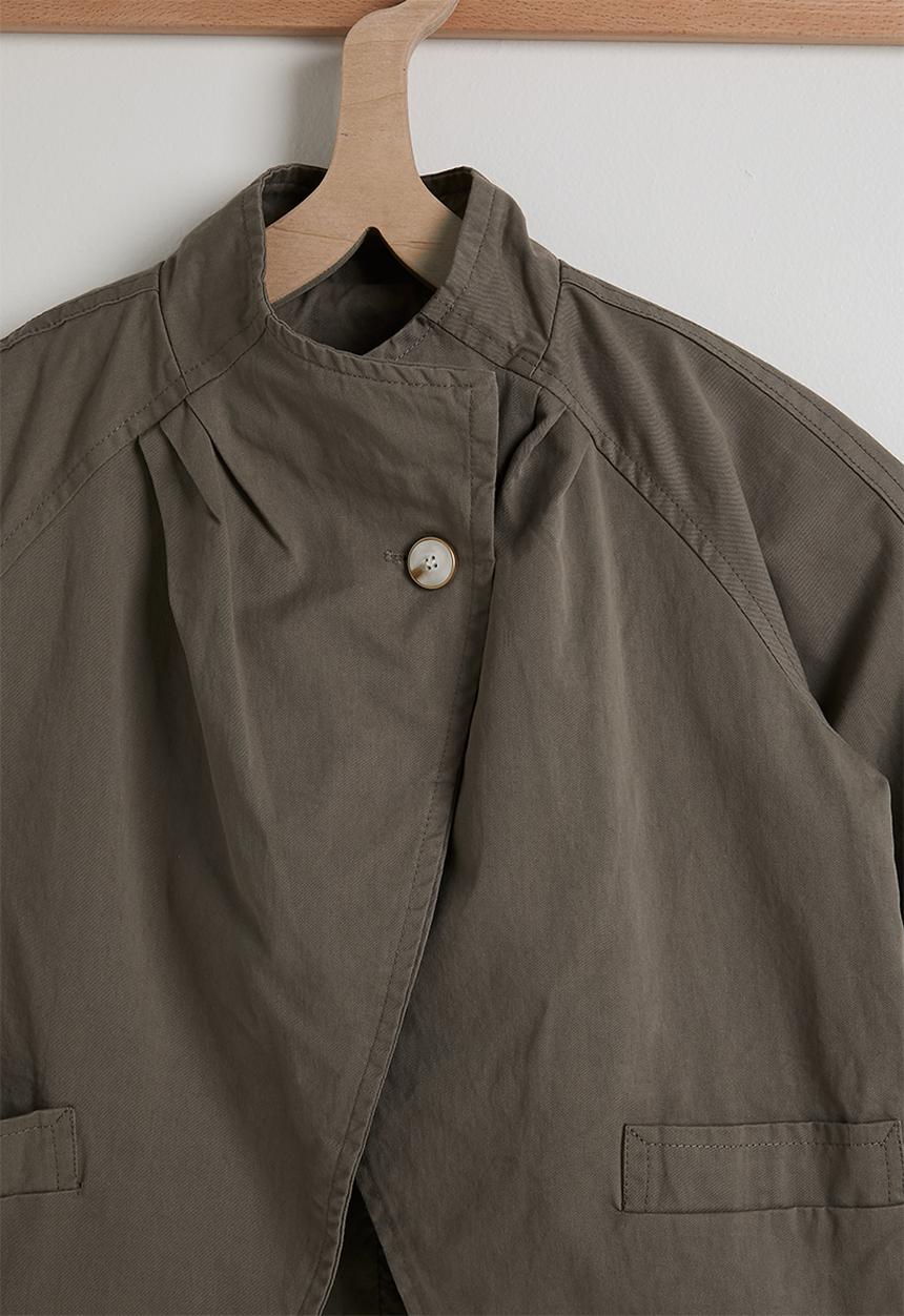 Pop Candy - Funnel collar batwing jacket - mocha