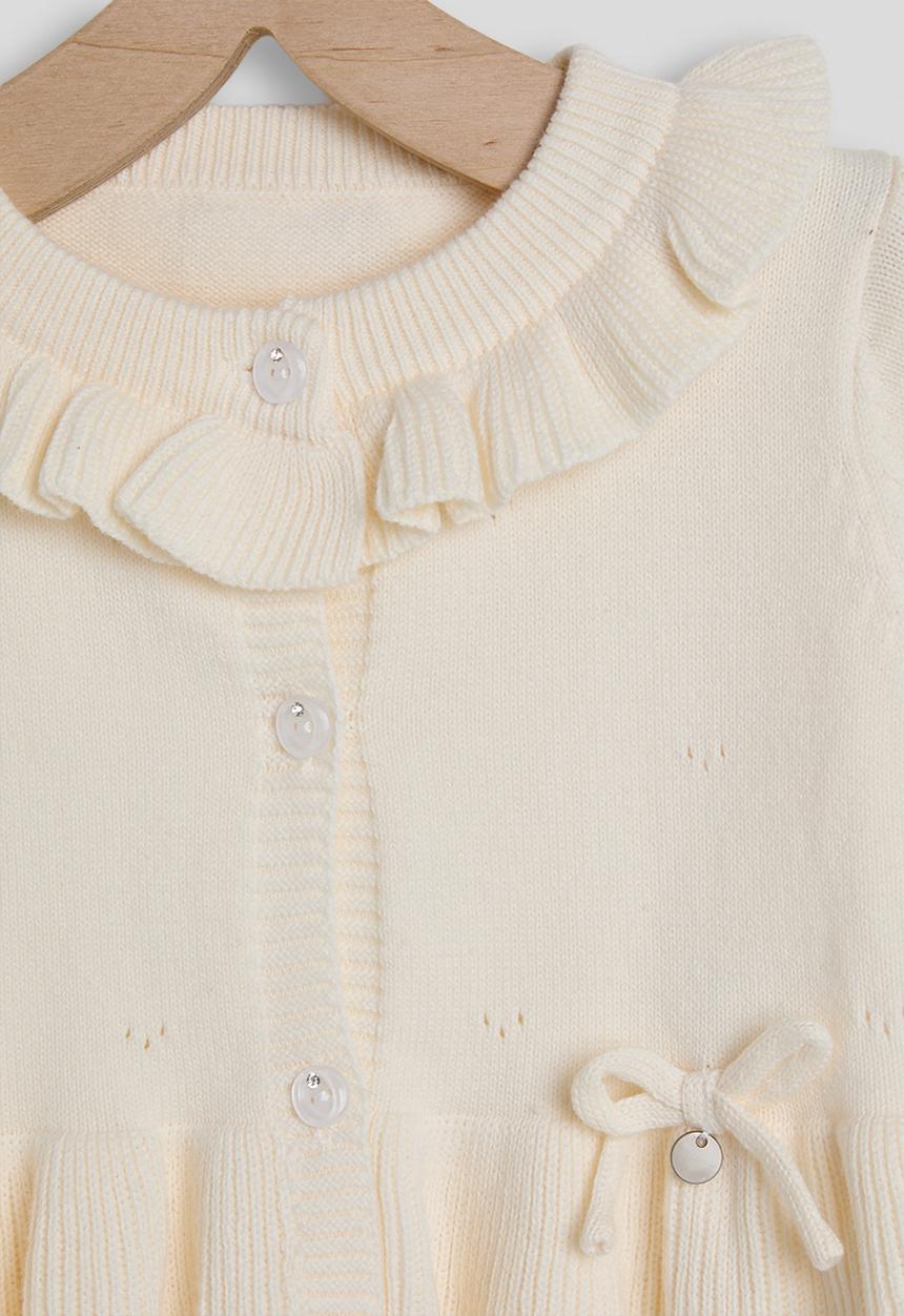 Pop Candy - Knit peplum cardigan & joggers - cream