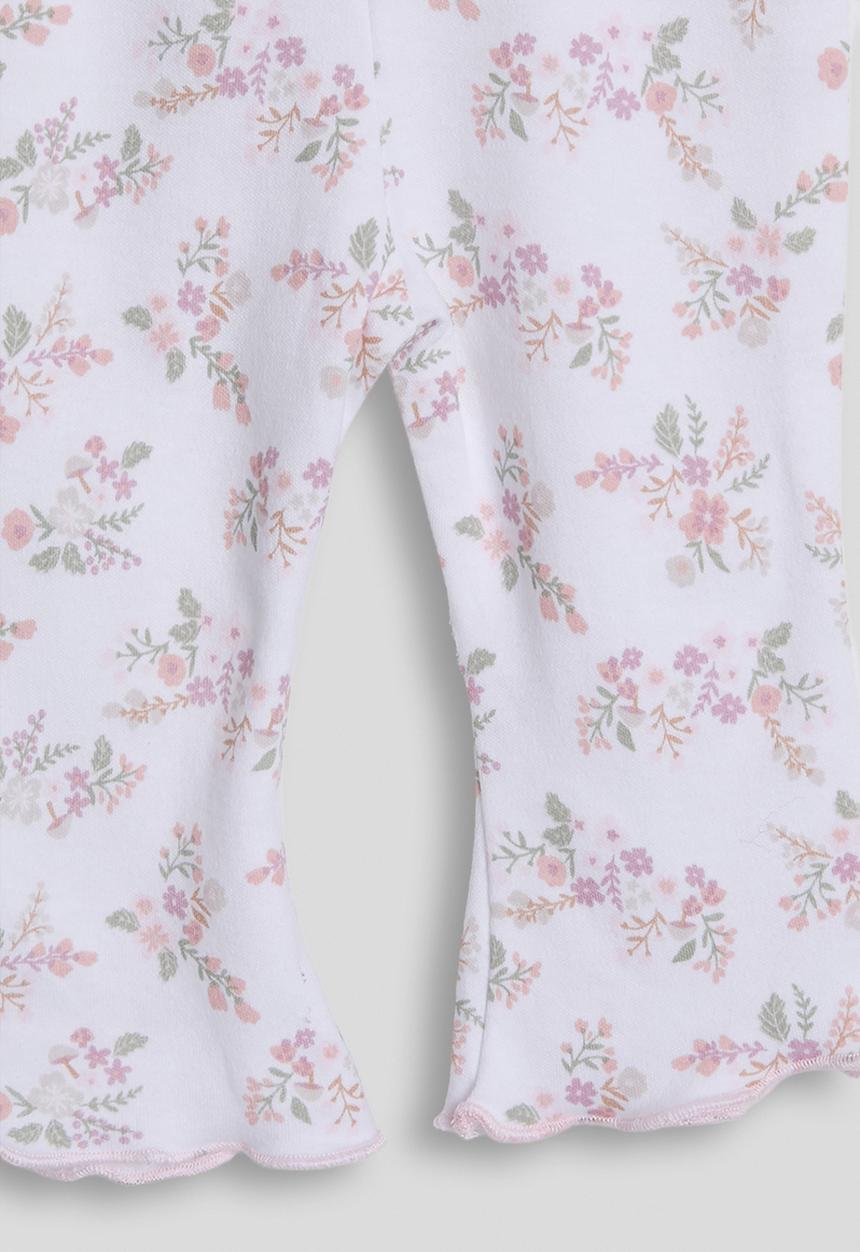 Pop Candy - Soft knit cardigan with flared leggings - pink/floral aop