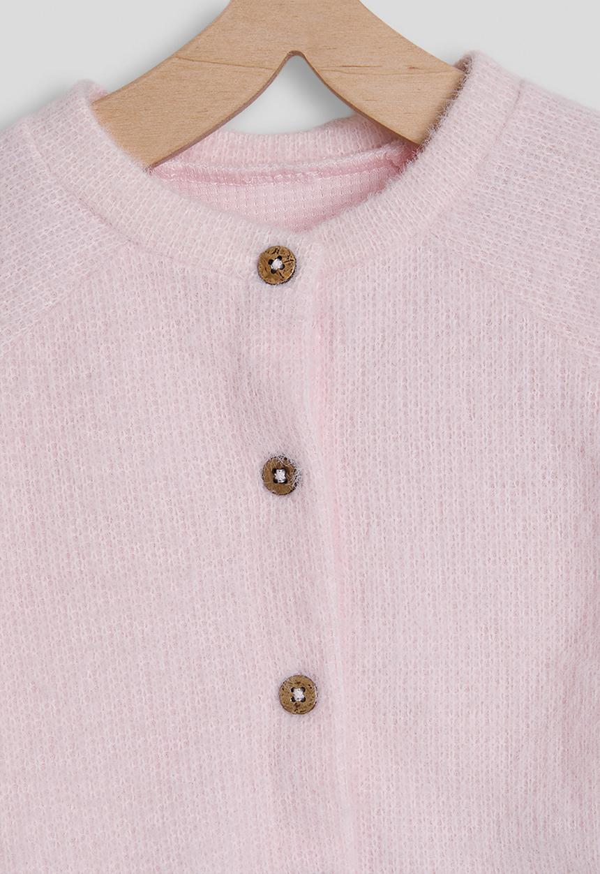 Pop Candy - Soft knit cardigan with flared leggings - pink/floral aop