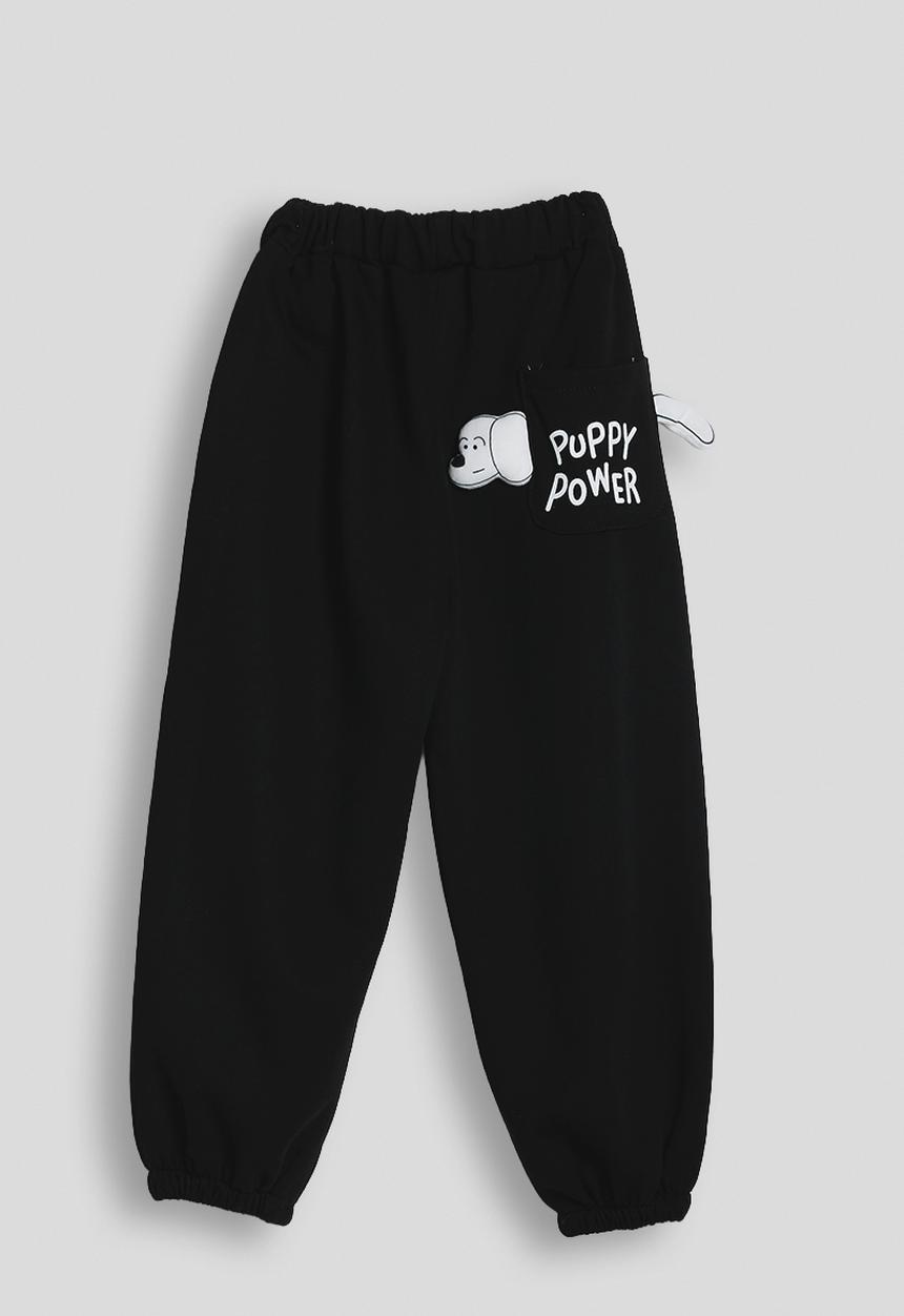 Pop Candy - Puppy power collared sweatshirt with joggers - black/grey